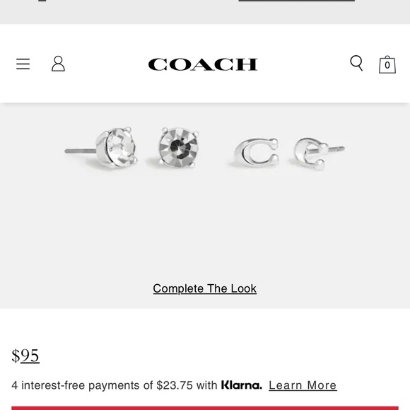 COACH Signature And Stone Stud Earrings Set. - Picture 2 of 3